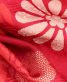 参列振袖[シンプル]赤地で背面クリーム・ベージュ黒の八重桜[身長159cmまで]No.1054